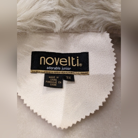 Vintage Novelti Winter White vegan Shearling & Suede Coat plus Size 3X - Picture 5 of 16